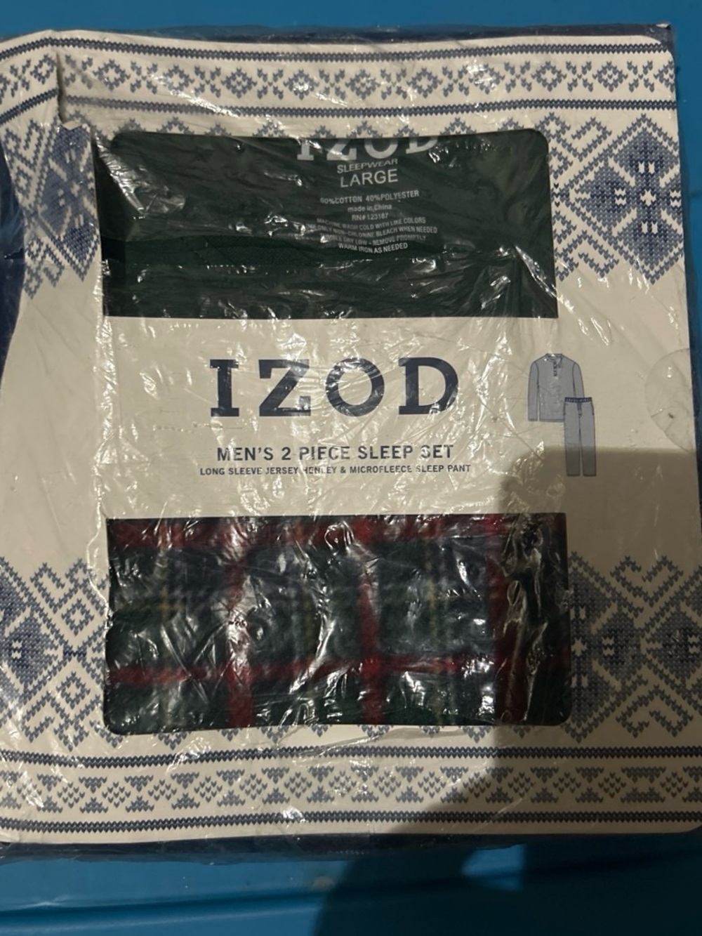Izod Men's 2-Piece Sleep Set in Navy and Black